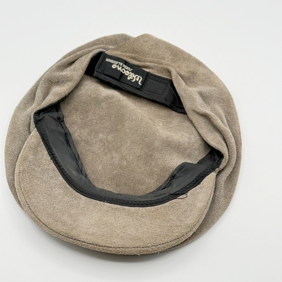 Vintage WILSONS Suede Newsboy Flat Cabbie Hat Size one‎ size adjustable Tan - Picture 4 of 5